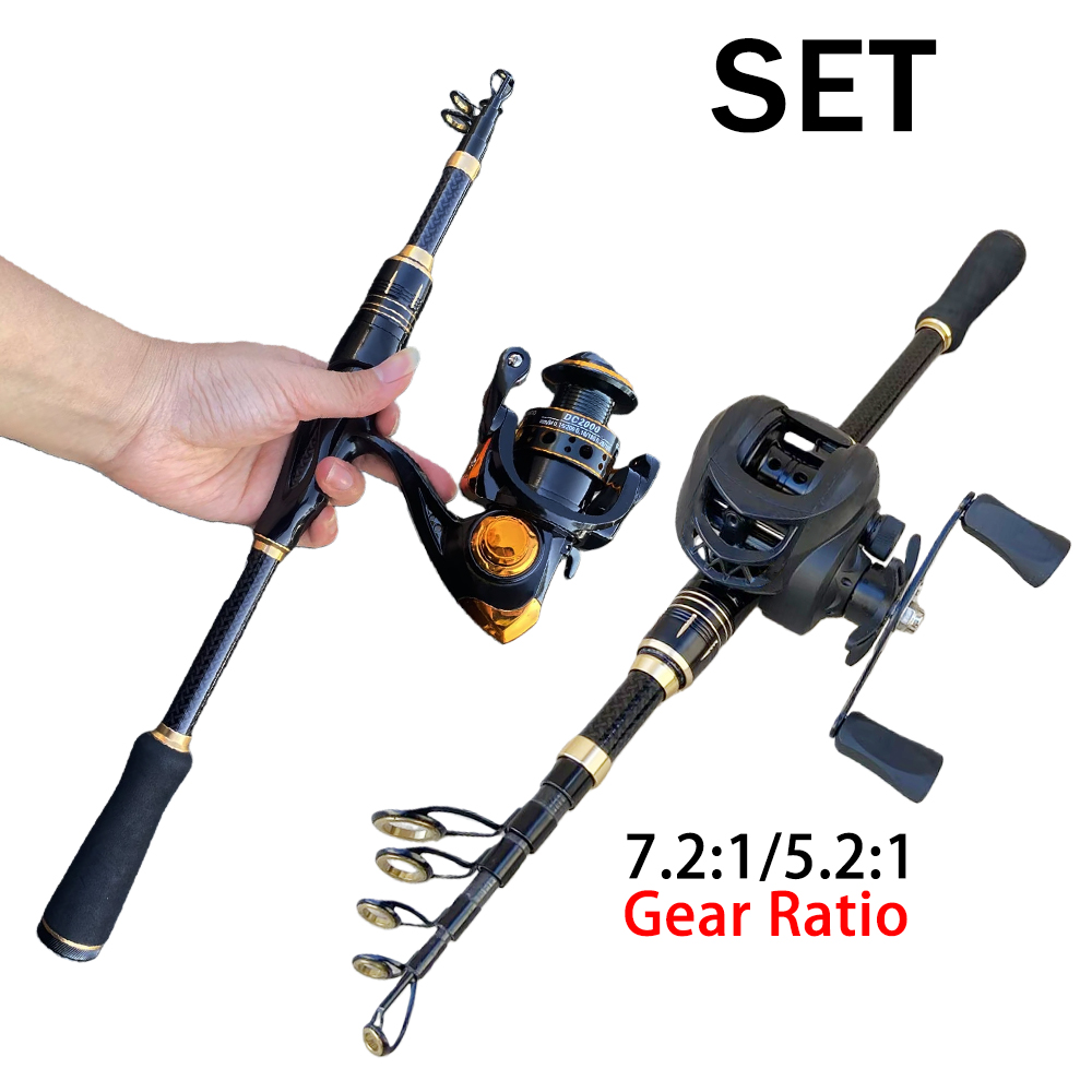 Fishing Line Spooler - Angelzubehör-Kombination Kurze Angelrute mit Rolle 1,8m/2,1m